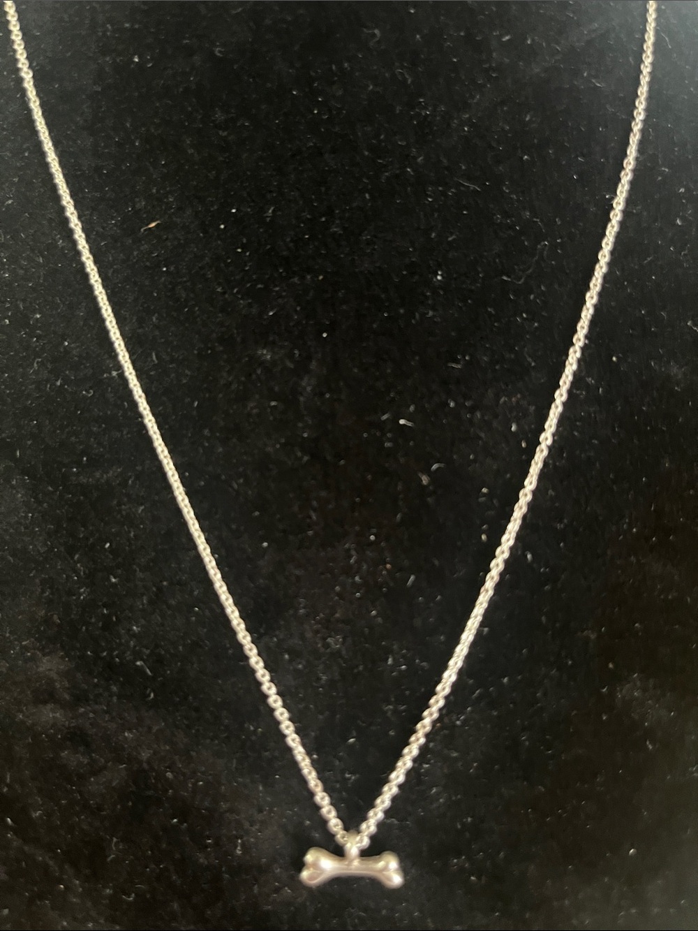 Silver Bone Pendant Necklace - Women Jewelry 925